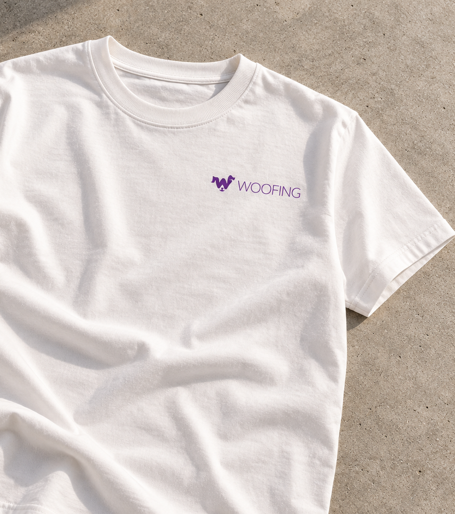 Parte frontal de la camiseta Woofing